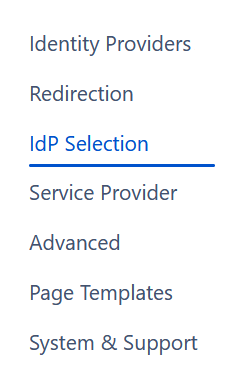 IdP Selection tab