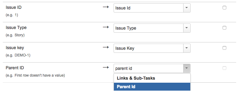 Sub task and parent mapping in Jira