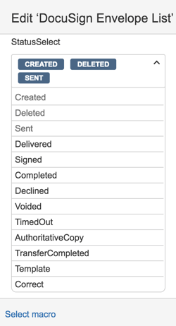 Edit DocuSign Status Screenshot