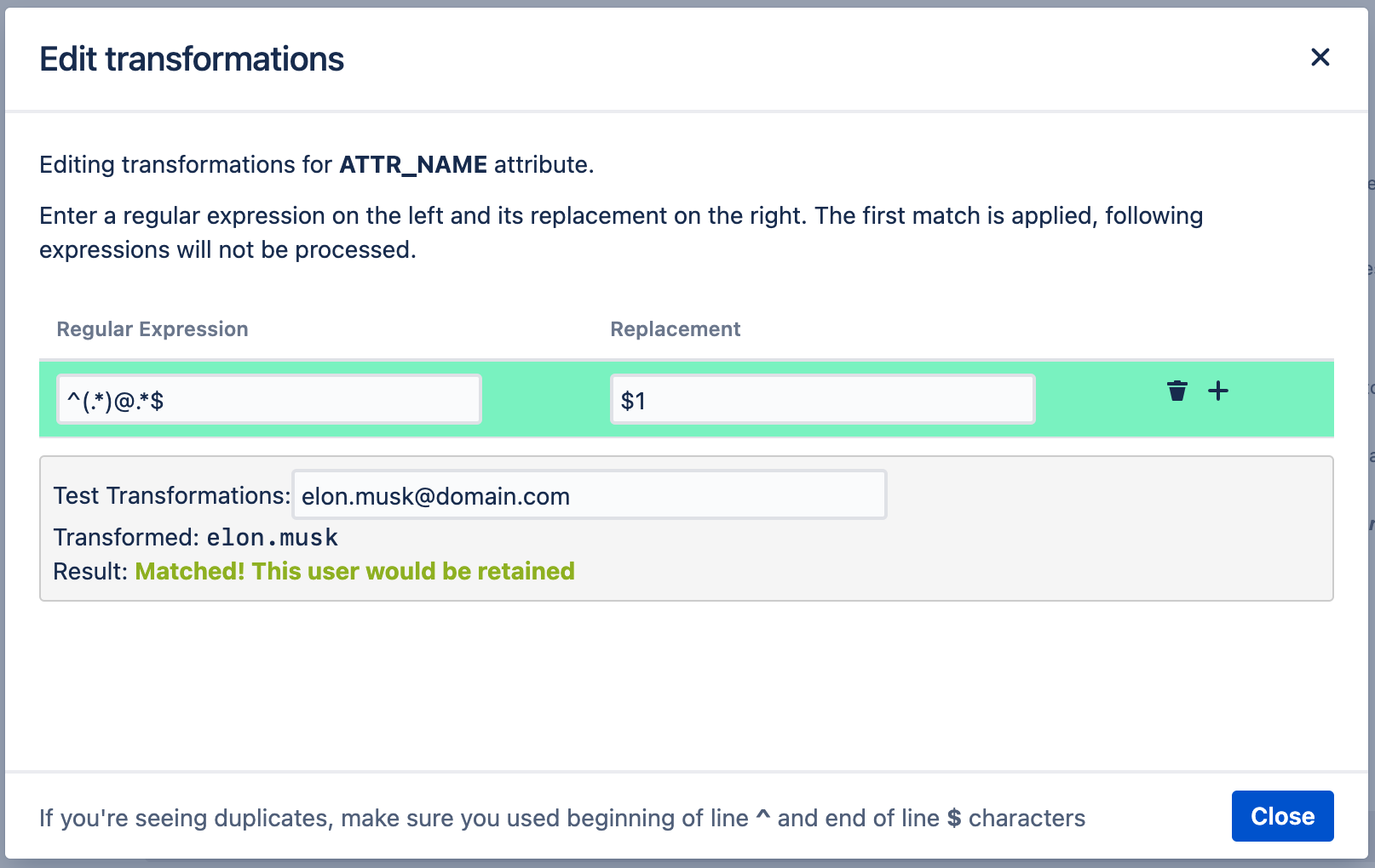 email domain stripping
