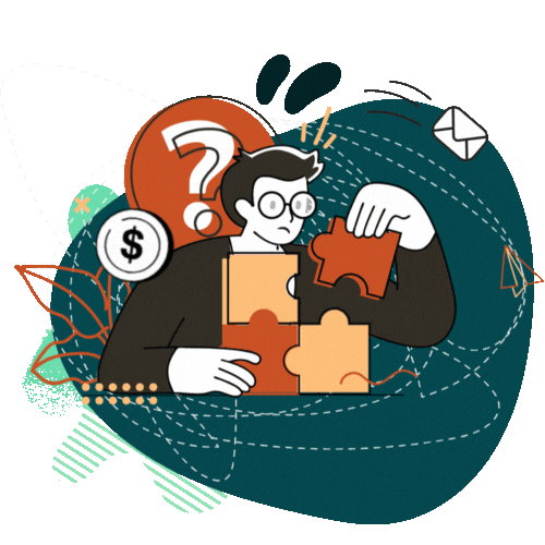 man puzzle confused animated