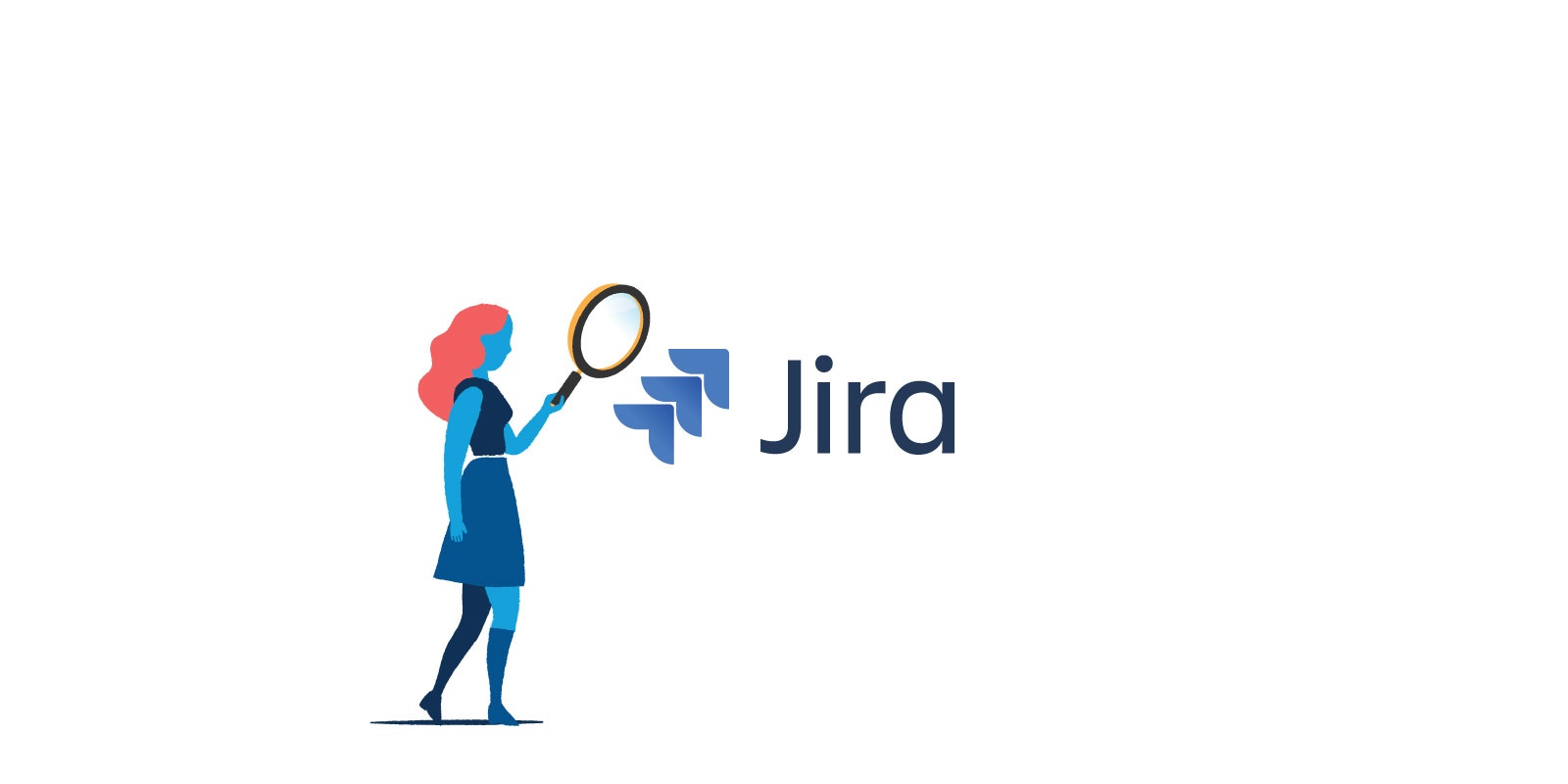 woman looking at a  Jira logo 